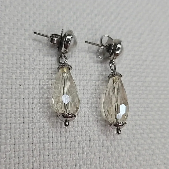 Lia Sophia Pearl Beaded Silver Drop Earrings - Picture 3 of 11